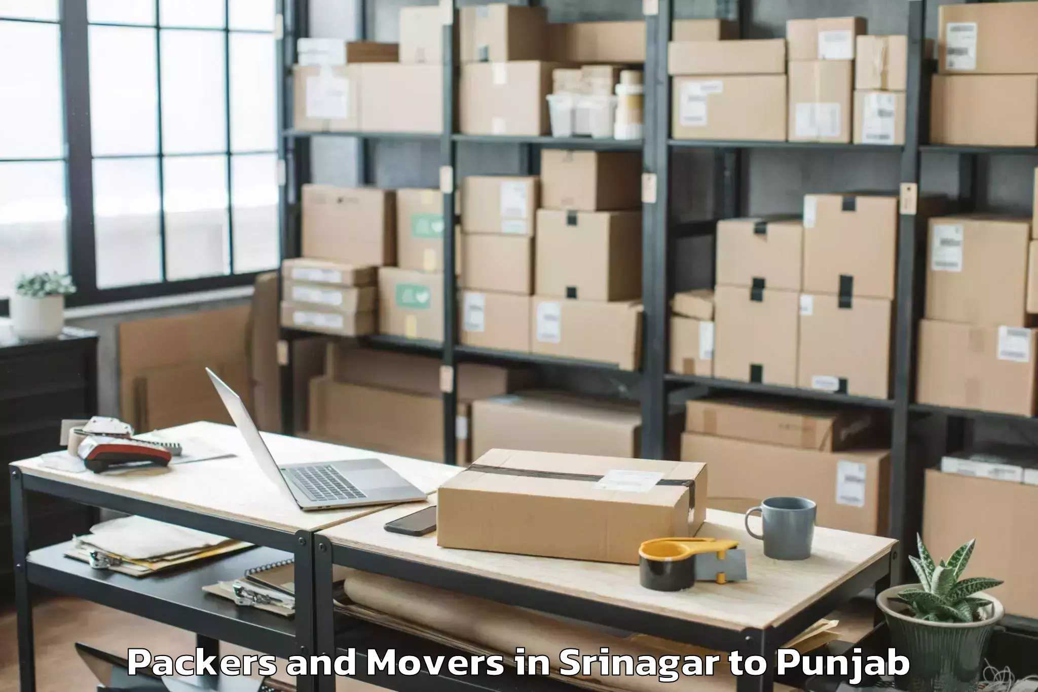 Reliable Srinagar to Dhilwan Packers And Movers